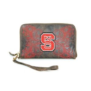 New Leather North Carolina State University Wolfpack Wallet Gameday Boots
